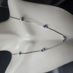 N3420 Moonstone mist cerulean sea necklace